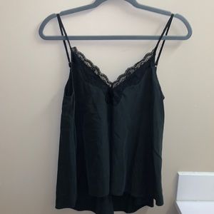 dark grey zara trf collection lace tank top